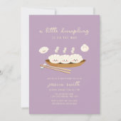 Purple Kawaii Stream Bao Dumpling Baby Shower  Einladung (Vorderseite)