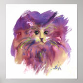 PURPLE KITTEN, KITTY CAT PORTRAIT POSTER (Vorne)