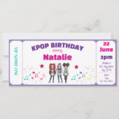 Purple KPOP Birthday Concert Ticket Einladung (Vorderseite)