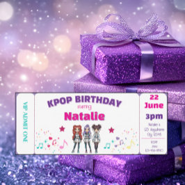 Purple KPOP Birthday Concert Ticket Einladung
