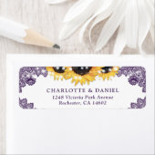 Purple Lace Rustic Sunflower Return Address (Insitu)