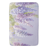 Purple Lavendel Aquarellblume Badematte (Vorderseite Vertikal)