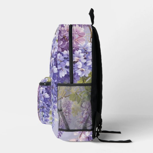 Purple Lavendel Aquarellblume Bedruckter Rucksack (Rechts)
