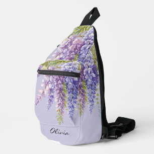 Purple Lavendel Aquarellblume Crossbody Bag