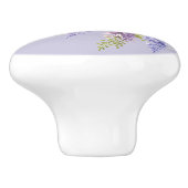 Purple Lavendel Aquarellblume Keramikknauf (Seitenansicht)