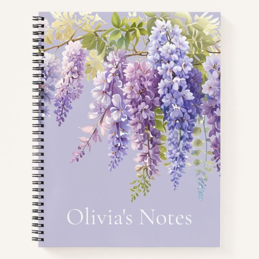 Purple Lavendel Aquarellblume Notizblock (Vorderseite)