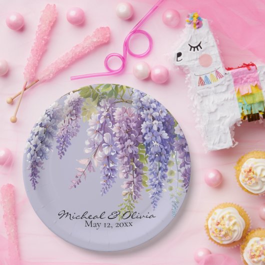 Purple Lavendel Aquarellblume Pappteller (Party)