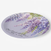 Purple Lavendel Aquarellblume Pappteller (Schrägansicht)