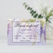 Purple Lavendel Aquarellblume RSVP Karte (Stehend Vorderseite)