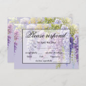 Purple Lavendel Aquarellblume RSVP Karte (Vorne/Hinten)