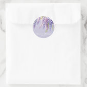 Purple Lavendel Aquarellblume Runder Aufkleber (Tasche)