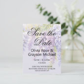 Purple Lavendel Aquarellblume Save The Date (Stehend Vorderseite)