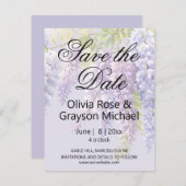 Purple Lavendel Aquarellblume Save The Date (Vorne/Hinten)