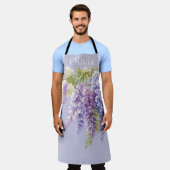 Purple Lavendel Aquarellblume Schürze (Getragen)