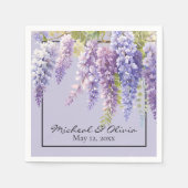 Purple Lavendel Aquarellblume Serviette (Vorderseite)