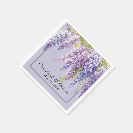 Purple Lavendel Aquarellblume Serviette (Ecke)