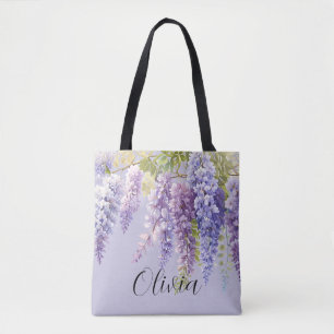 Purple Lavendel Aquarellblume Tasche