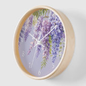 Purple Lavendel Aquarellblume Uhr (Winkel)