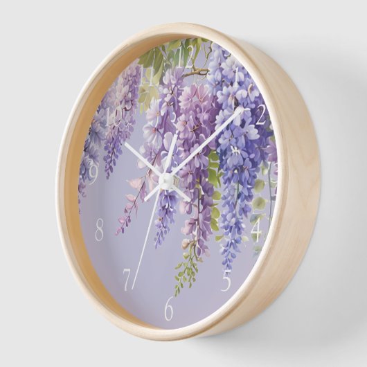 Purple Lavendel Aquarellblume Uhr (Winkel)