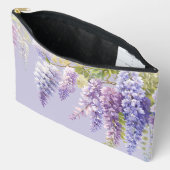 Purple Lavendel Aquarellblume Zubehörtasche (Offen)