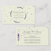 Purple Lavender Circle Framed Essential Oils Visitenkarte (Vorne/Hinten)