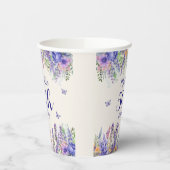 Purple Lavender Floral 50th Birthday Pappbecher (Links)