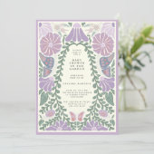 Purple Lavender floral Baby Shower Invitation Einladung (Stehend Vorderseite)