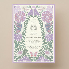 Purple Lavender floral Baby Shower Invitation Einladung