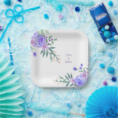 Purple Lavender Floral Botanical All-In-One Foil W Pappteller (Party)