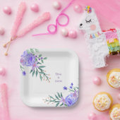 Purple Lavender Floral Botanical All-In-One Foil W Pappteller (Party)