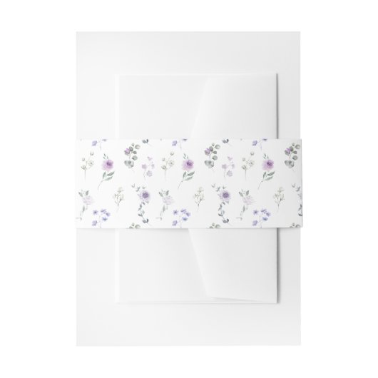 Purple Lavender Floral Chic Wedding Einladungsbanderole (Vorderseite Beispiel)