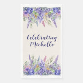 Purple Lavender Floral Garden Party Name Serviette (Vorderseite)