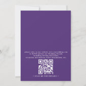 Purple Lavender Floral Modern QR Code Wedding Einladung (Rückseite)