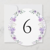 Purple Lavender Floral Round Table Number Einladung (Vorderseite)
