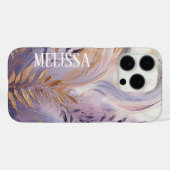 Purple Lavender Gold Elegance in Acrylic With Name Case-Mate iPhone Hülle (Rückseite (Horizontal))