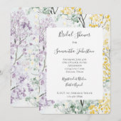 Purple Lavender Green Yellow Bridal Shower Einladung (Vorne/Hinten)