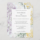 Purple Lavender Green Yellow Flower Wedding Einladung (Vorne/Hinten)