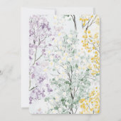 Purple Lavender Green Yellow Flower Wedding Einladung (Rückseite)