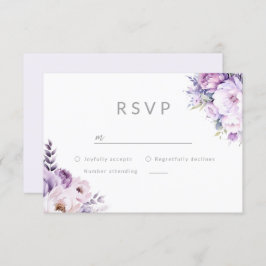 Purple Lavender Haze Floral Wedding RSVP Karte