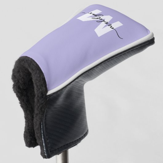 Purple Lavender Initial Name Monogram Golf Headcover (3/4 Vorderseite)