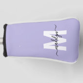 Purple Lavender Initial Name Monogram Golf Headcover (Vorderseite)