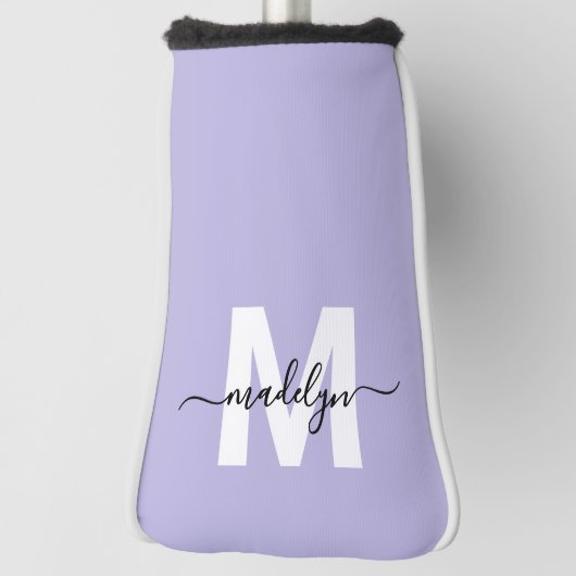 Purple Lavender Initial Name Monogram Golf Headcover (Rotieren 90)