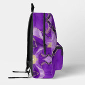 Purple Lavender Lilac Alcohol Ink Faux Gold Custom Bedruckter Rucksack (Links)