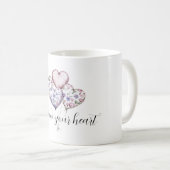Purple Lavender Pink Floral Heart Balloons Kaffeetasse (VorderseiteRechts)