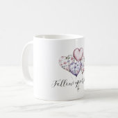 Purple Lavender Pink Floral Heart Balloons Kaffeetasse (Vorderseite Links)