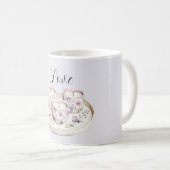 Purple Lavender Pink Floral Heart Candles Love Kaffeetasse (VorderseiteRechts)