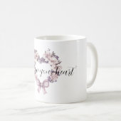 Purple Lavender Pink Floral Heart Wreath Kaffeetasse (VorderseiteRechts)