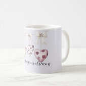 Purple Lavender Pink Floral Hearts Cream Bows Kaffeetasse (VorderseiteRechts)