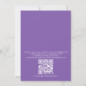 Purple Lavender Rustic Floral QR Code Wedding Einladung (Rückseite)