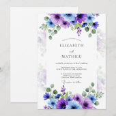 Purple Lavender Stunning Spring Wedding Einladung (Vorne/Hinten)